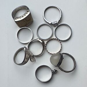 Lot of Silver Tone Costume Rings